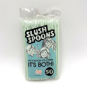 Slush Spoons It’s A Spoon It’s A Straw It’s Both 1984 Vintage 50 ct. Retro NOS